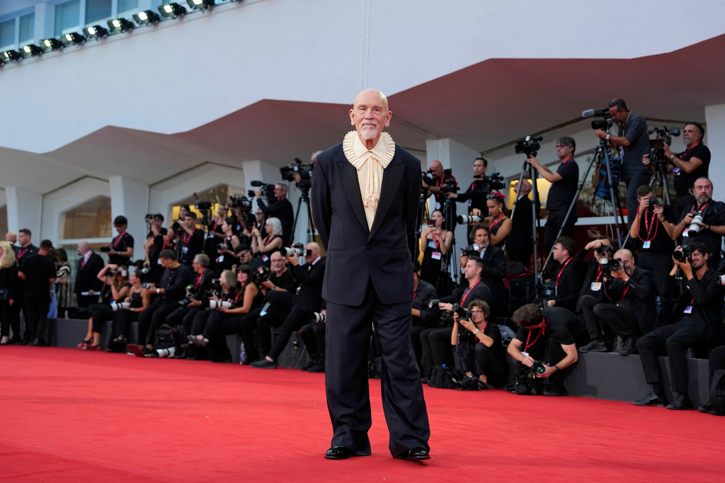 John Malkovich poses for photographers at the red carpet for the film 'Wild Horse Nine' during the 83rd edition of the Venice Film Festival in Venice, Italy, on Thursday, Sept. 3, 2026. (Photo by Alessandra Tarantino/Invision/AP)