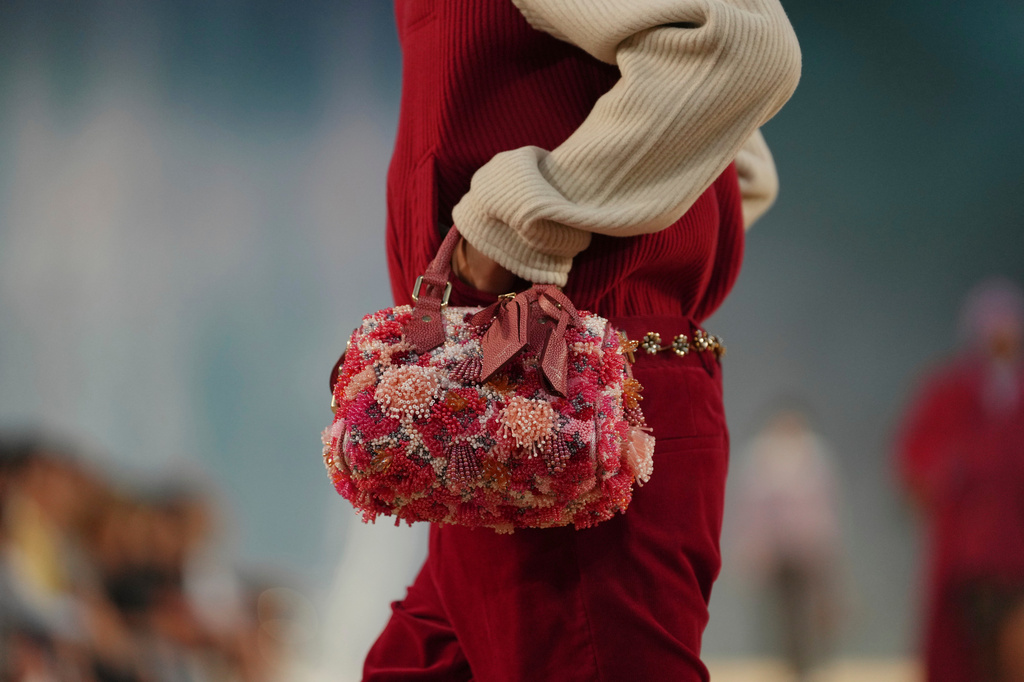 A model wears a creation as part of the Louis Vuitton men's Spring Summer 2027 collection presented in Paris, France, Tuesday, June 23, 2026. (AP Photo/Aurelien Morissard)