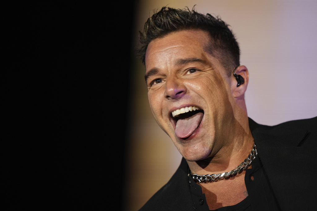FILE - Ricky Martin performs outside the Philadelphia Museum of Art, Monday, Nov. 4, 2024, in Philadelphia. (AP Photo/Matt Rourke, File)