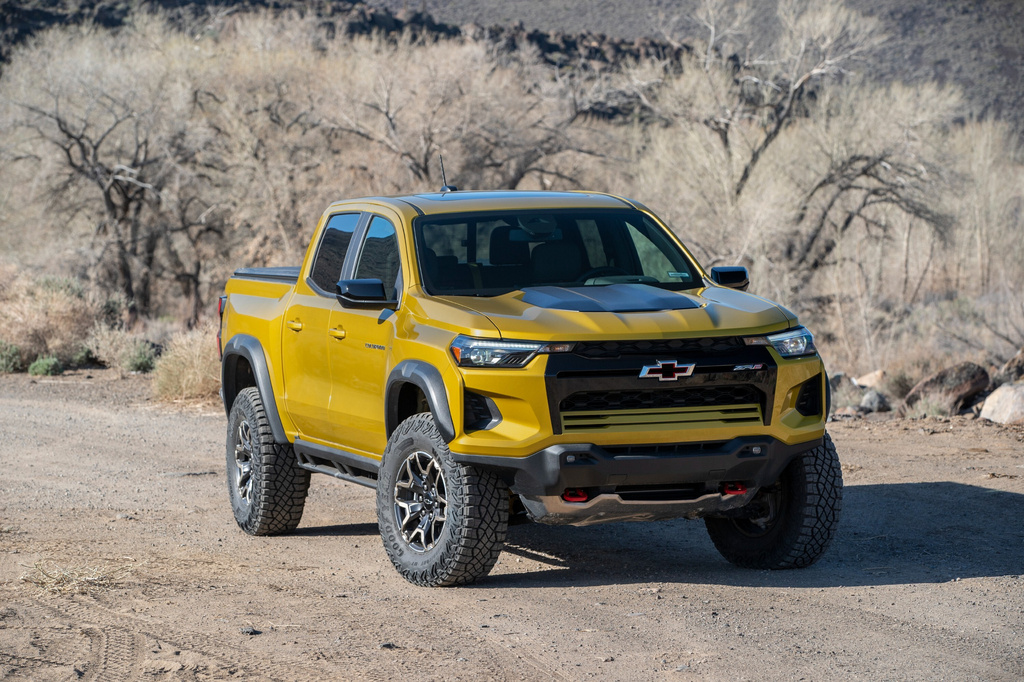 This photo provided by Chevrolet shows the Colorado ZR2 pickup. The ZR2 is the most capable version of the Colorado for going off-road. (Courtesy of General Motors via AP)