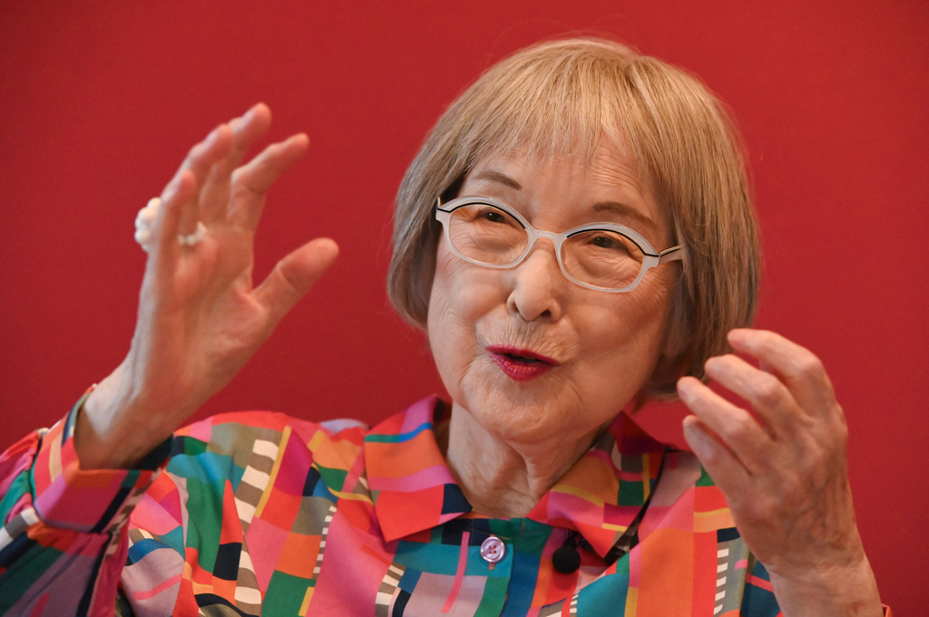 Eiko Kadono, the author of "Kiki's Delivery Service," is interviewed in Kamakura, Japan, on June 22, 2026. (AP Photo/Ayaka McGill)