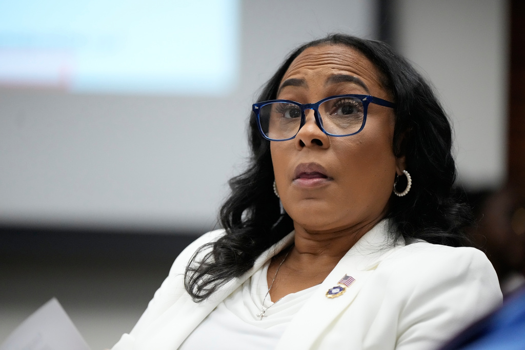 FILE - Fulton County District Attorney Fani Willis is seen at the Georgia State Capitol during questioning from a Georgia State Senate panel about her prosecution of President Donald Trump on Dec. 17, 2025, in Atlanta. (AP Photo/Brynn Anderson, File)