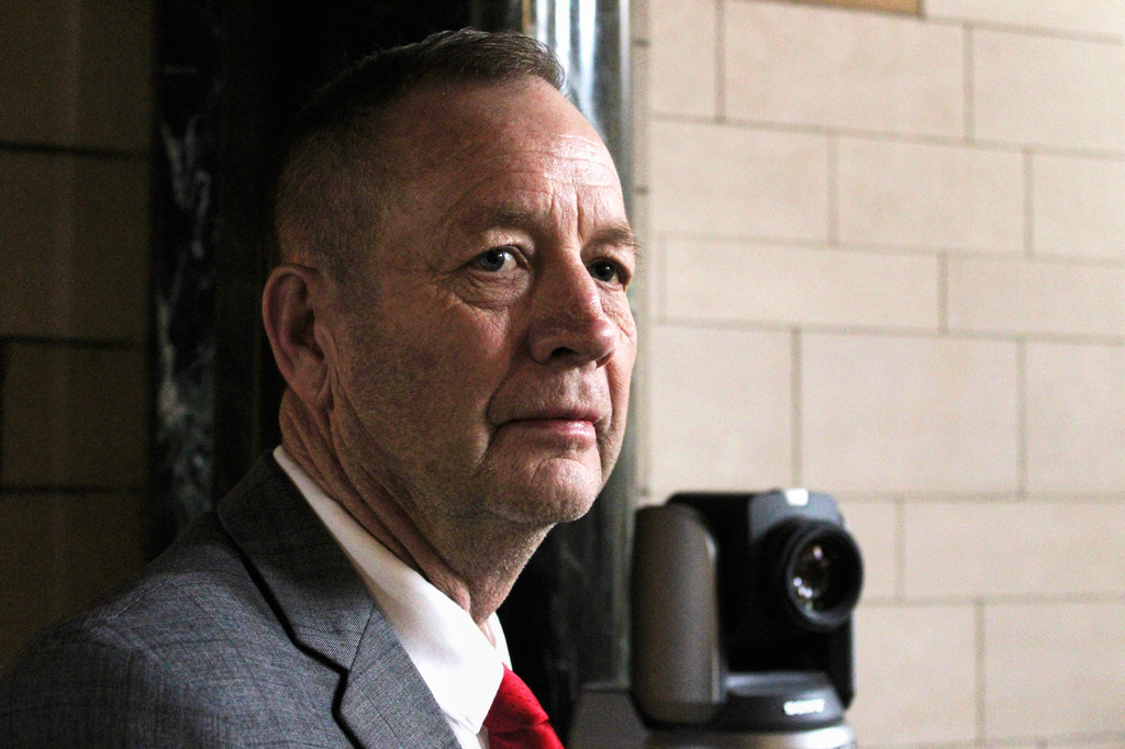 Nebraska State Sen. Barry DeKay, R-Niobrara, is seen on the floor of the Nebraska State Capitol, Feb. 5, 2026, in Lincoln, Neb. (AP Photo/Margery A. Beck)