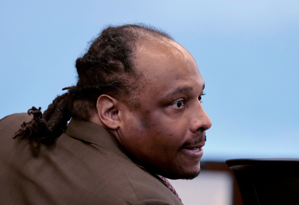FILE- Alvin Campbell Jr. sits at the defense table during his sexual assault trial, in Suffolk Superior Court, in Boston, May 18, 2026. (Pat Greenhouse/The Boston Globe via AP, Pool, File)