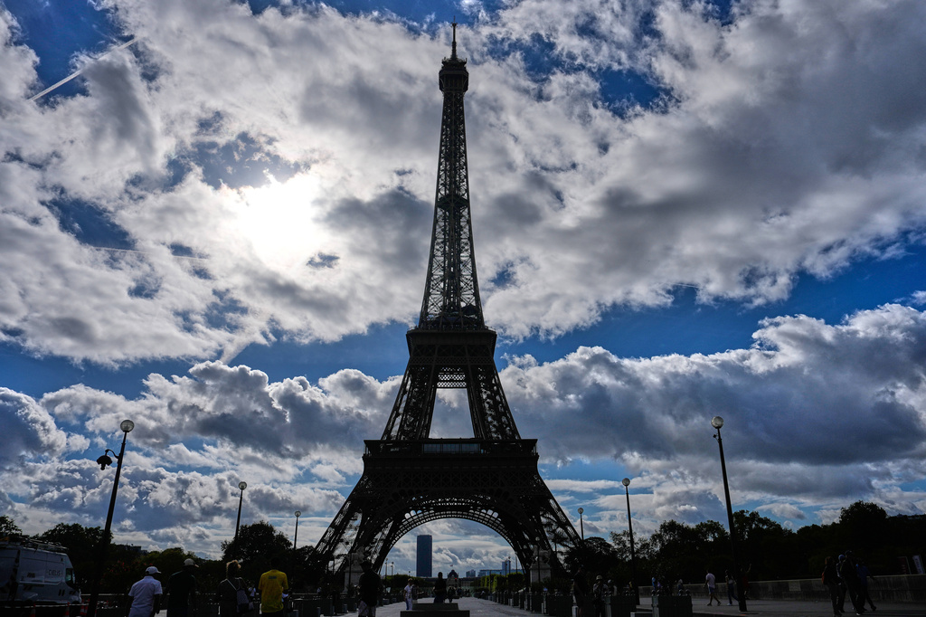 The Eiffel Tower reopens following a one-day strike over restrictions on women during a visit by a Hindu delegation, in Paris, Tuesday, Sept. 8, 2026. (AP Photo/Christophe Ena)