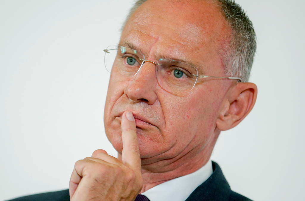 FILE -Austrian Interior Minister Gerhard Karner attends a press conference in Vienna on Thursday, Aug. 8, 2024. (AP Photo/Heinz-Peter Bader, File)