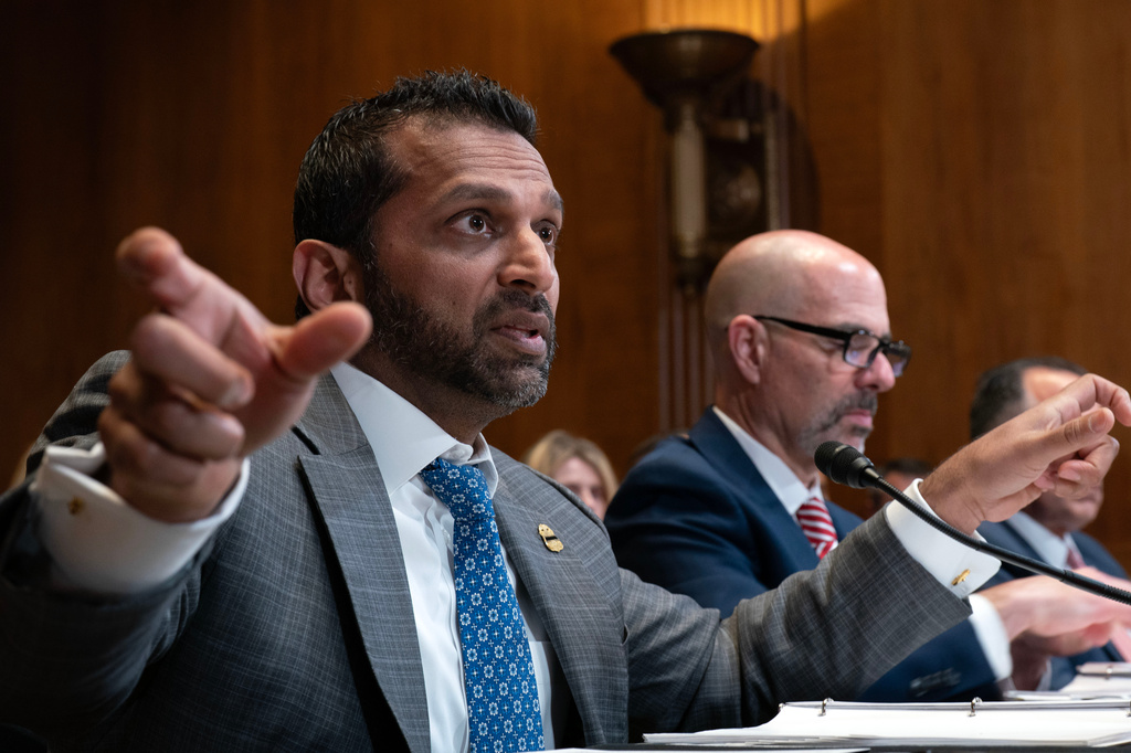 FBI director Kash Patel testifies before the Senate Subcommittee on Commerce, Justice, Science, and Related Agencies hearing on Fiscal Year 2027 Budget Request for the FBI, the Drug Enforcement Administration; the United States Marshals Service and the Bureau of Alcohol, Tobacco, Firearms and Explosives the on Capitol Hill, Tuesday May 12, 2026, in Washington. (AP Photo/Jose Luis Magana)