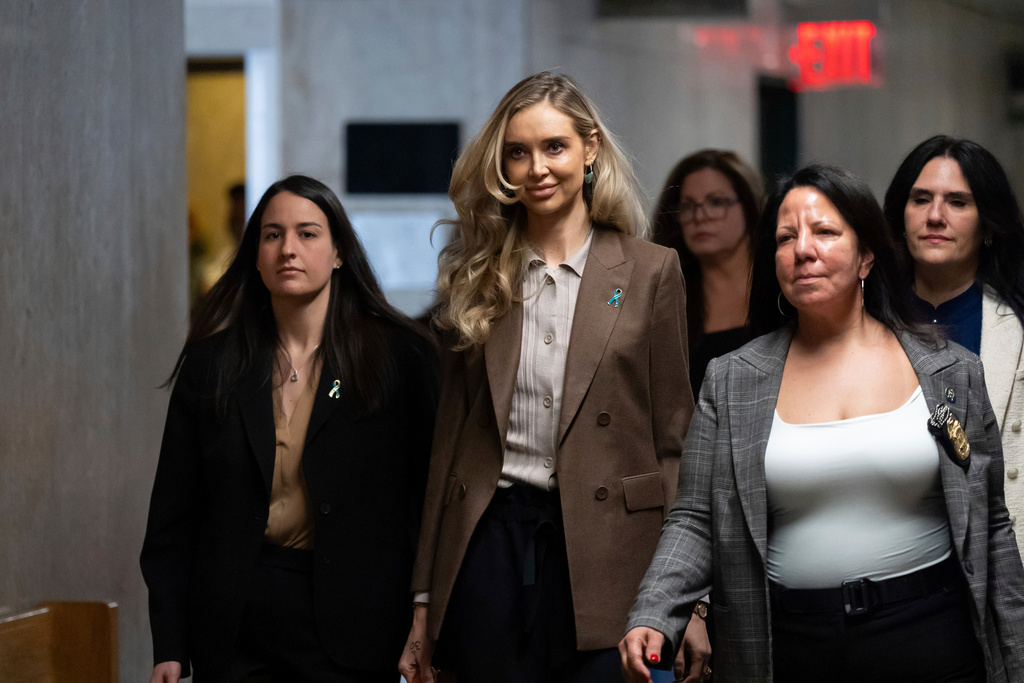 FILE - Kaja Sokola arrives at Manhattan criminal court before Harvey Weinstein's trial on Thursday, May 8, 2025 in New York. (AP Photo/Adam Gray, File)
