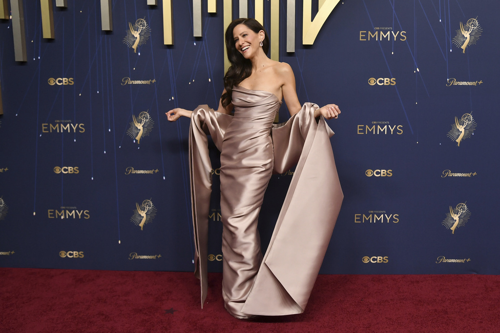 Jackie Tohn arrives at the 77th Primetime Emmy Awards on Sunday, Sept. 14, 2025, at the Peacock Theater in Los Angeles. (Photo by Richard Shotwell/Invision/AP)