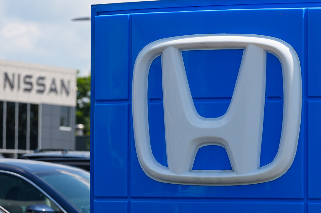 FILE - The Honda and Nissan dealerships are shown in Carmel, Ind., Wednesday, Aug. 6, 2025. (AP Photo/Michael Conroy, File)