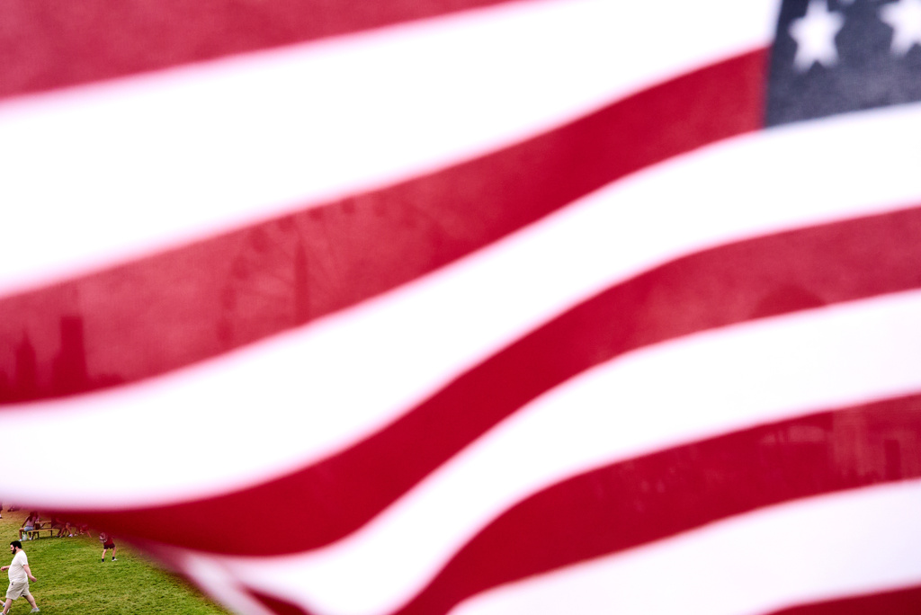 A man attends the Great American State Fair on the National Mall, Monday, July 6, 2026, in Washington. (AP Photo/Jacquelyn Martin)