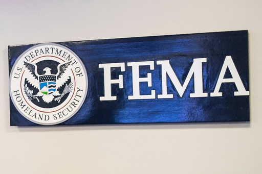 FILE - A sign for the Federal Emergency Management Agency is pictured at FEMA headquarters, April 20, 2020, in Washington. (Al Drago/The New York Times via AP, Pool) FILE - A sign for the Federal Emergency Management Agency is pictured at FEMA headquarters, April 20, 2020, in Washington. (Al Drago/The New York Times via AP, Pool)