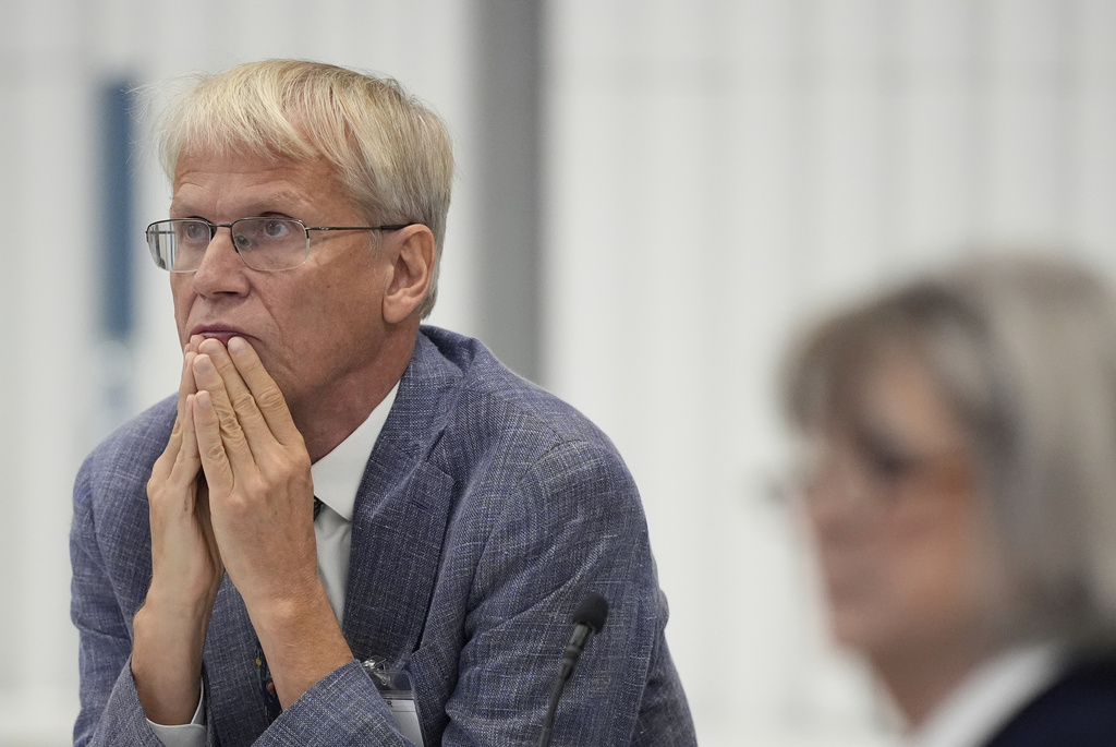 Committee member Dr. Martin Kulldorf, speaks during a meeting of the Advisory Committee on Immunization Practices at the CDC on Thursday, Sept. 18, 2025, in Chamblee, Ga. (AP Photo/Brynn Anderson)
