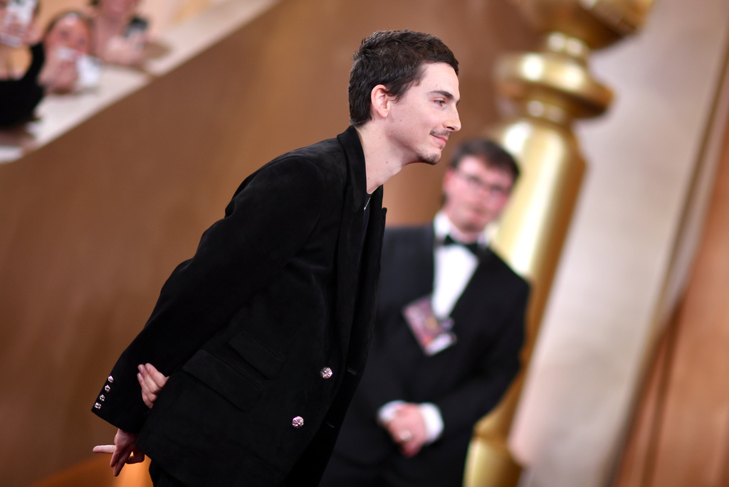 Timothee Chalamet arrives at the 83rd Golden Globes on Sunday, Jan. 11, 2026, at the Beverly Hilton in Beverly Hills, Calif. (Photo by Richard Shotwell/Invision/AP)
