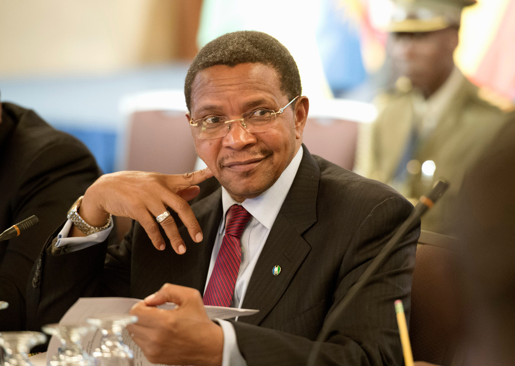 FILE - Tanzania President Jakaya Kikwete along with other East African Presidents, attends a breakfast discussion at the U.S. Chamber of Commerce in Washington, Thursday, Aug. 7, 2014. (AP Photo/Molly Riley, File)