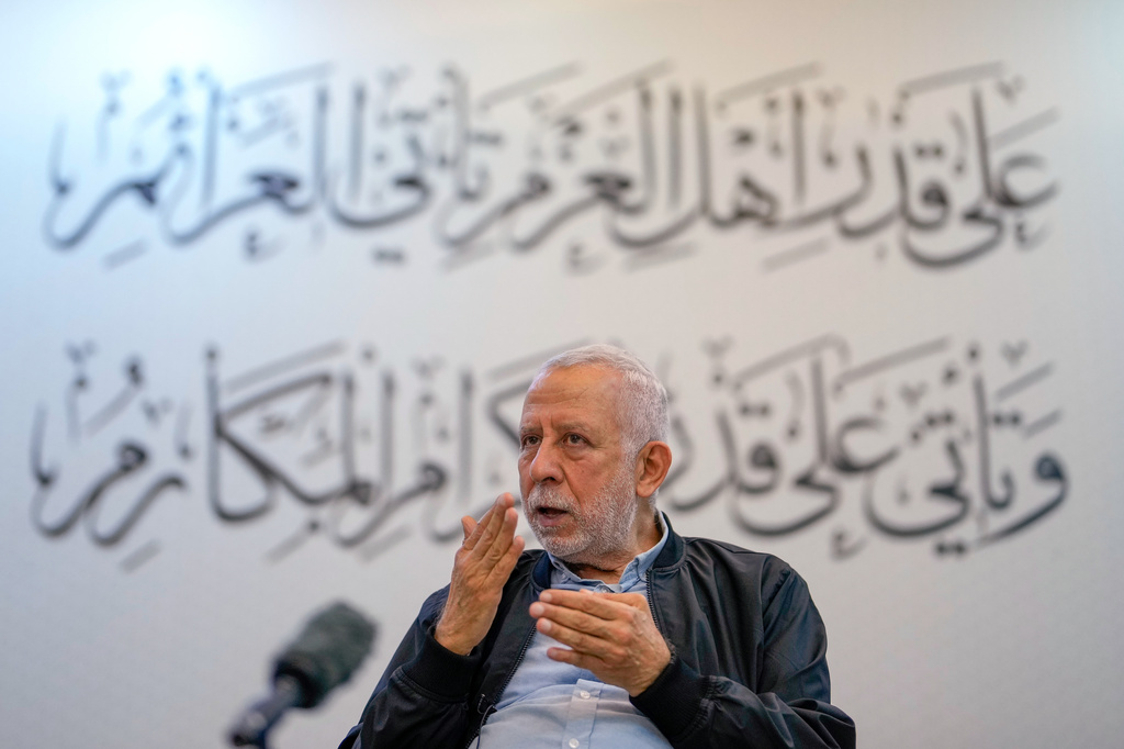 Islamic Jihad deputy Secretary General Mohammed al-Hindi talks during an interview with The Associated Press in Istanbul on Monday, Sept. 28, 2026. (AP Photo/Emrah Gurel)
