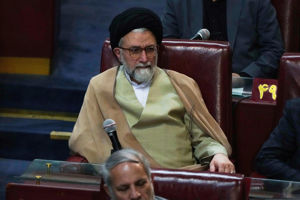 FILE - Iranian Intelligence Minister Esmail Khatib attends the inauguration ceremony of the 6th term of the Assembly of Experts in Tehran, Iran, May 21, 2024. (AP Photo/Vahid Salemi, File)