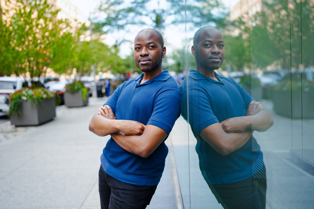 Floyd Jones, the founder of BackBlack, an initiative that supports underfunded Black-led nonprofits, poses for a portrait in Washington Heights, Wednesday, Aug. 19, 2026, in New York. (AP Photo/Angelina Katsanis)