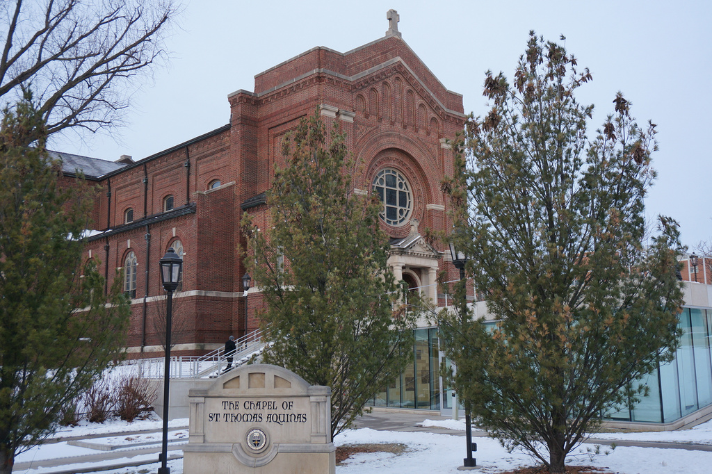 The Chapel of St. Thomas Aquinas before Catholic cardinals and bishops celebrated a Mass in solidarity with migrants in St. Paul, Minn., on Friday, Feb. 27, 2026. (AP Photo/Giovanna Dell'Orto)