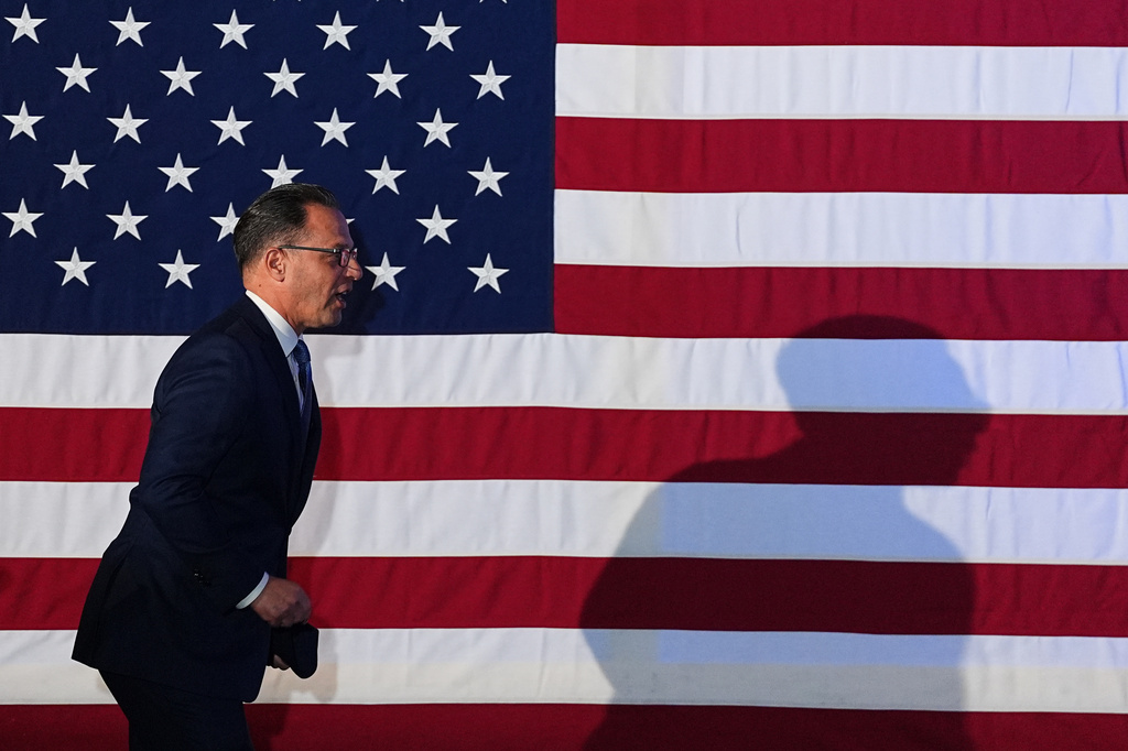 Pennsylvania Gov. Josh Shapiro arrives to speak at an election night watch party in Warminster, Pa., Tuesday, May 19, 2026. (AP Photo/Matt Rourke)