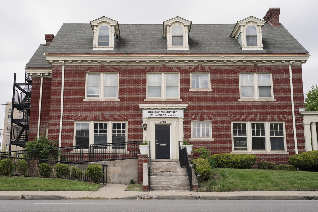 The Detroit Association of Women's Clubs building is seen Wednesday, May 13, 2026, in Detroit. (AP Photo/Mike Householder)