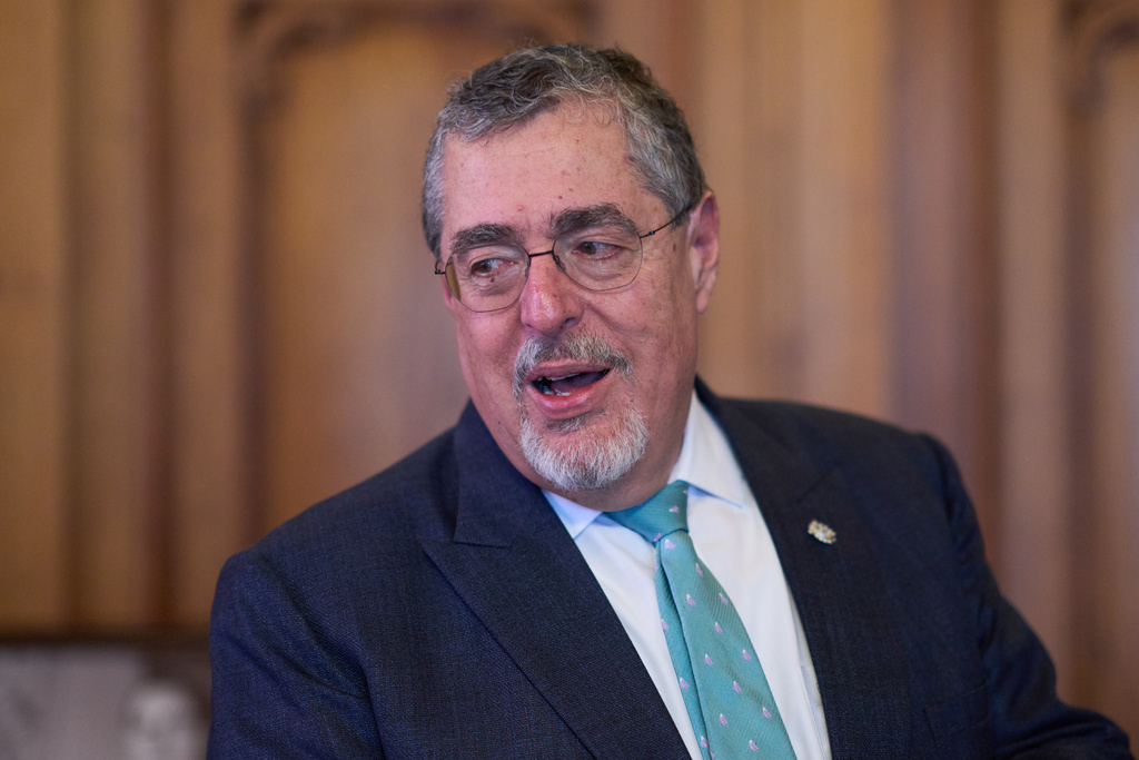 Guatemalan President Bernardo Arévalo gives an interview at his office in the National Palace in Guatemala City, Thursday, Jan. 15, 2026. (AP Photo/Moises Castillo)
