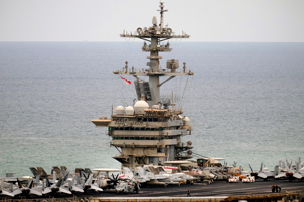 The U.S. Navy aircraft carrier USS Abraham Lincoln arrives at the port in Laem Chabang, Chonburi, Thailand, Wednesday, Sept. 2, 2026. (AP Photo/Sakchai Lalit)
