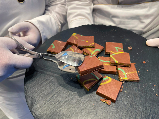 FILE - Pieces of Dubai chocolate appear in a Lindt shop in Aachen, Germany on Nov. 14, 2024. (AP Photo/Daniel Niemann, File) FILE - Pieces of Dubai chocolate appear in a Lindt shop in Aachen, Germany on Nov. 14, 2024. (AP Photo/Daniel Niemann, File)