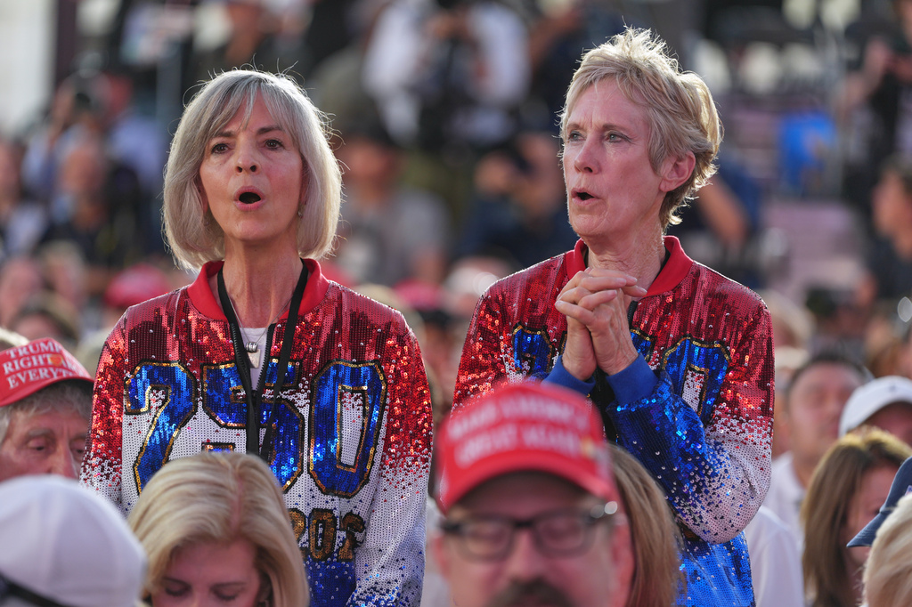 Audience members listen to speakers at the opening of the Great American State Fair, Wednesday, June 24, 2026, in Washington. (AP Photo/Jacquelyn Martin)