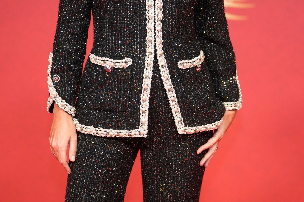French actress Virginie Ledoyen poses for a photo on the opening ceremony of the 22nd Marrakech Film Festival, in Morocco, Friday, Nov. 28, 2025. (AP Photo/Mosa'ab Elshamy)