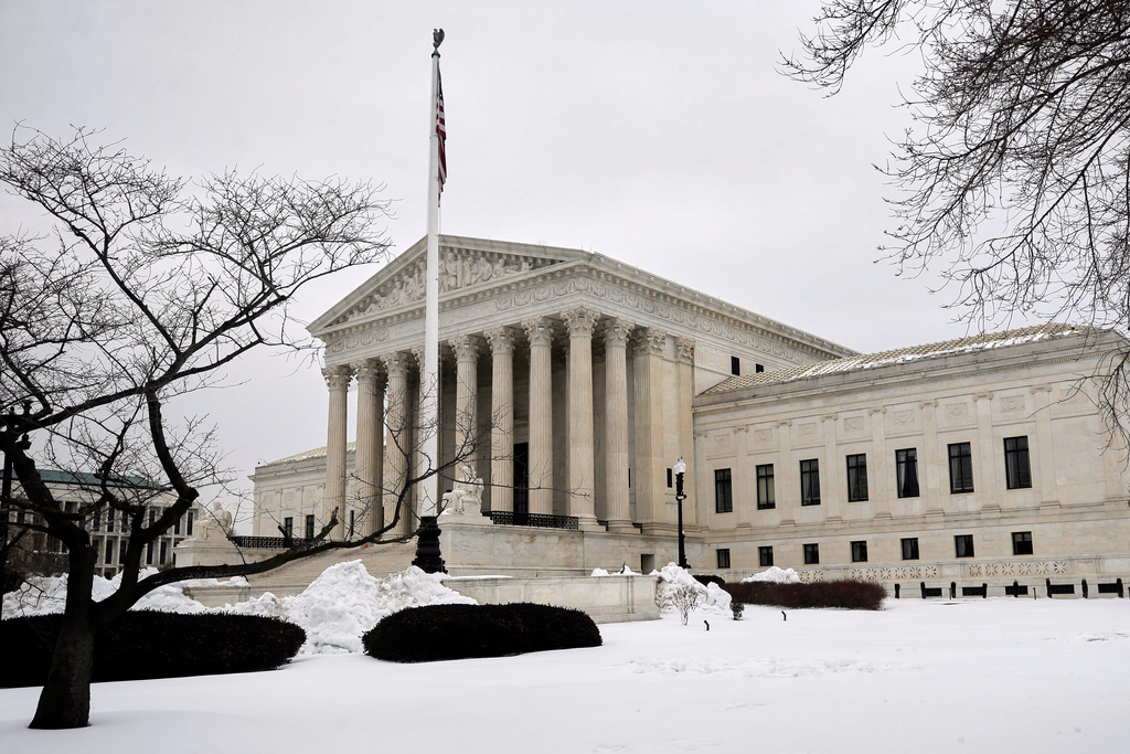 The Supreme Court is photographed, Friday, Feb. 6, 2026, in Washington. (AP Photo/Rahmat Gul)