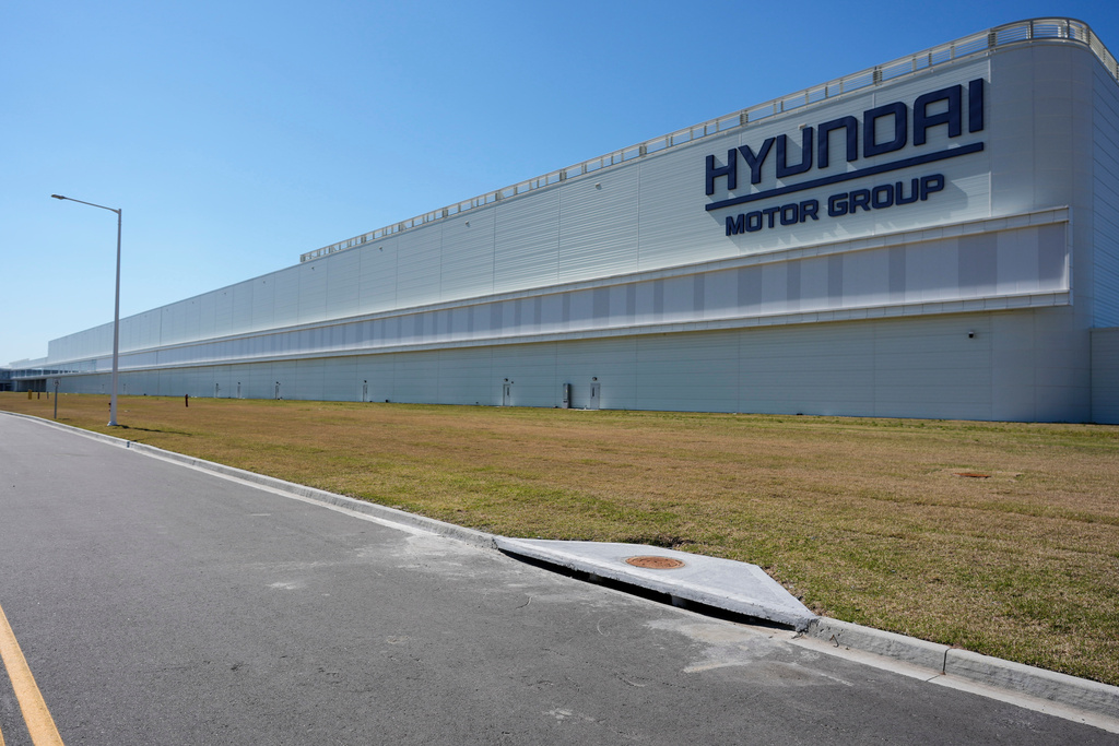 FILE - The Hyundai Motor Group Metaplant America is seen, March 26, 2025, in Ellabell, Ga. (AP Photo/Mike Stewart, File)