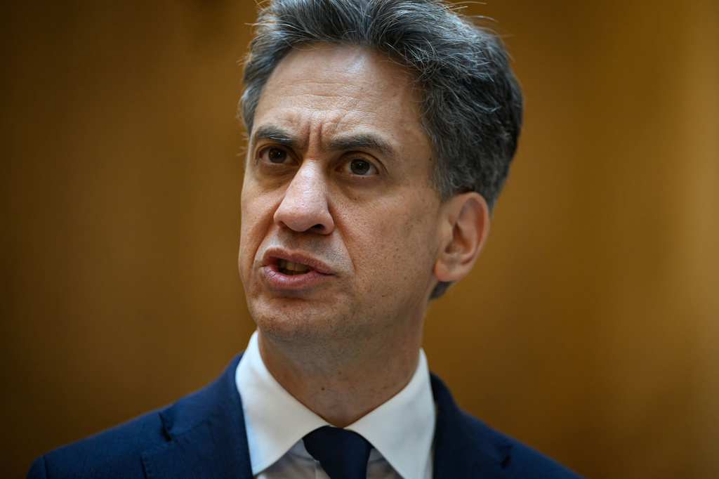 FILE - Britain's Foreign Secretary Ed Miliband speaks during a press conference in Madrid, Spain, on July 29, 2026. (Leon Neal/Pool Photo via AP, File)