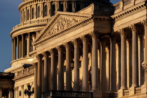 The Capitol is illuminated at sunrise to begin day three of a government shutdown, in Washington, Friday, Oct. 3, 2025. (AP Photo/J. Scott Applewhite) The Capitol is illuminated at sunrise to begin day three of a government shutdown, in Washington, Friday, Oct. 3, 2025. (AP Photo/J. Scott Applewhite)