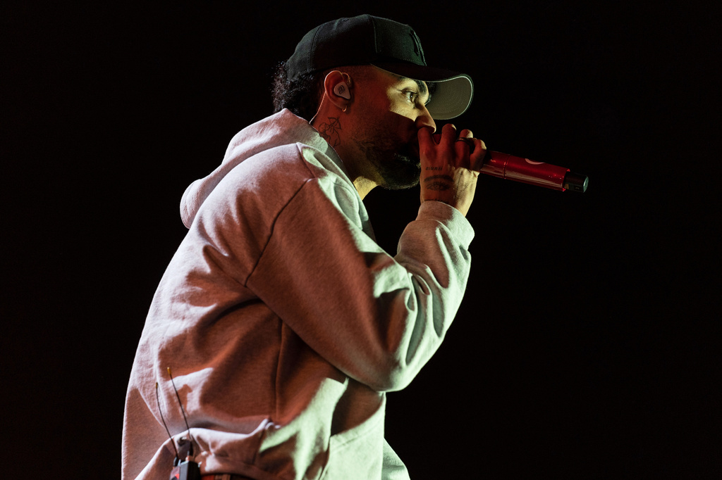 FILE - Puerto Rican singer Jay Wheeler performs during the Coca-Cola Flow Fest music festival in Mexico City, Nov. 24, 2024. (AP Photo/Felix Marquez, File)