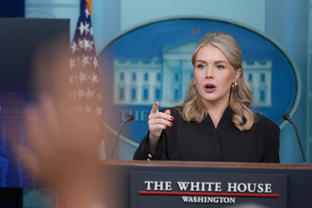 White House press secretary Karoline Leavitt speaks during a press briefing at the White House, Thursday, Dec. 11, 2025, in Washington. (AP Photo/Evan Vucci)