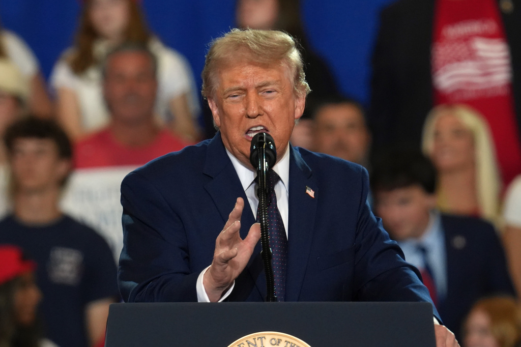 President Donald Trump speaks during a Fighting For American Workers event, Friday, May 22, 2026, in Suffern, N.Y. (AP Photo/Ryan Murphy)