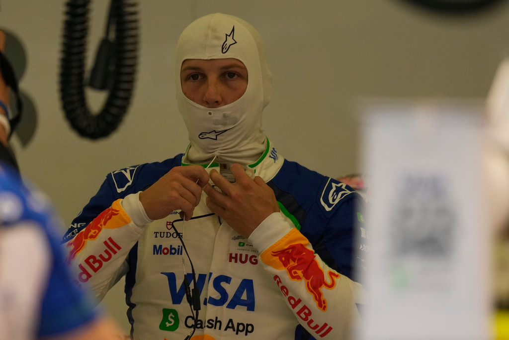 Racing Bulls driver Liam Lawson of New Zealand prepares for a Formula One pre-season test at the Bahrain International Circuit in Sakhir, Bahrain, Thursday, Feb. 12, 2026. (AP Photo/Altaf Qadri)