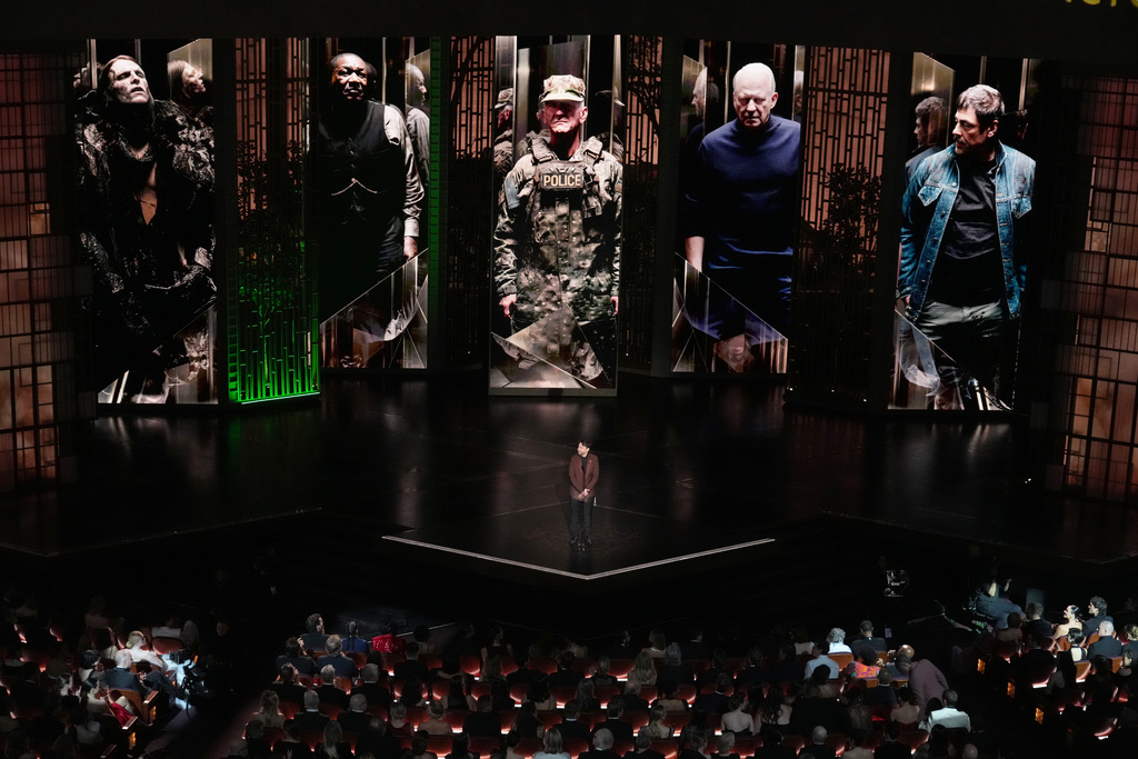 Kieran Culkin presents the award for best performance by an actor in a supporting role during the Oscars on Sunday, March 15, 2026, at the Dolby Theatre in Los Angeles. (AP Photo/Chris Pizzello)