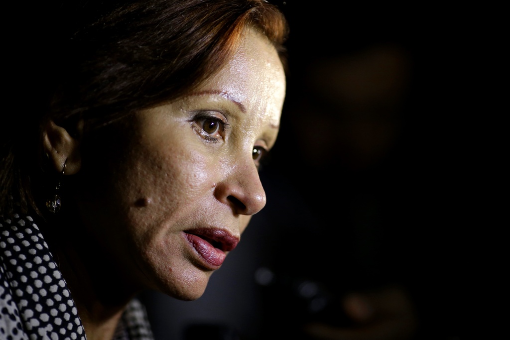 FILE - Rep. Nydia Velazquez, D-N.Y. speaks to reporters after addressing a Hispanic caucus at the Democratic National Convention in Charlotte, N.C., Sept. 5, 2012. (AP Photo/David Goldman, File)