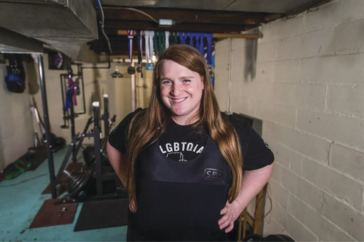 This undated photo provided by Gender Justice shows JayCee Cooper, a transgender Minnesotan weightlifter. (Gender Justice via AP) This undated photo provided by Gender Justice shows JayCee Cooper, a transgender Minnesotan weightlifter. (Gender Justice via AP)