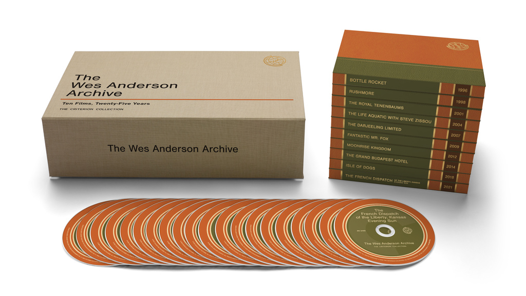 This product image released by Criterion shows "The Wes Anderson Archive," a box set of ten films by the filmmaker. (Criterion via AP)