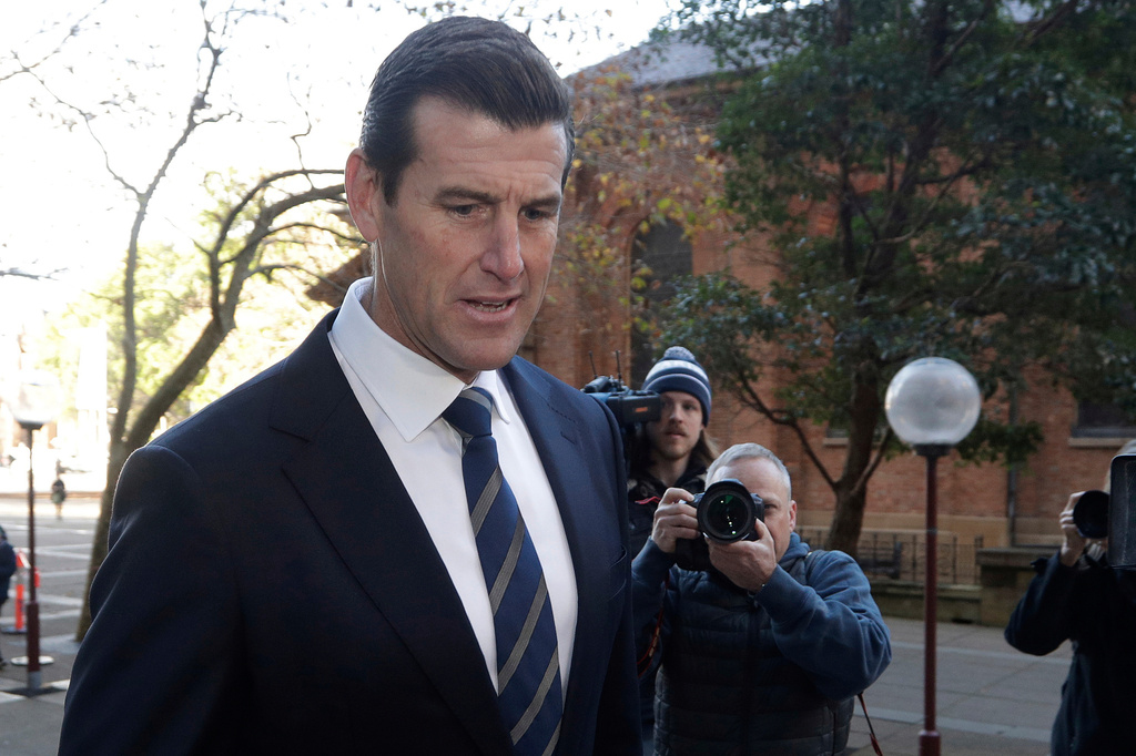 FILE - Ben Roberts-Smith arrives at the Federal Court in Sydney, Australia, on June 9, 2021. (AP Photo/Rick Rycroft, File)