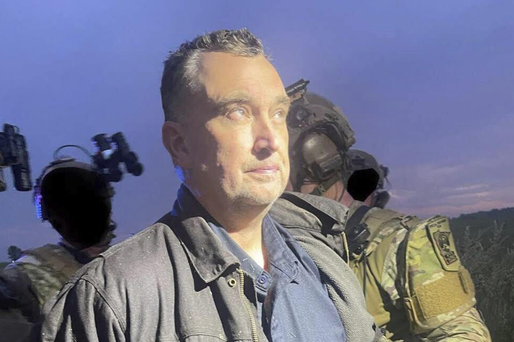 FILE - This photo made available by the Ramsey County Sheriff's Office shows Vance Luther Boelter, the man charged with killing the top Democrat in the Minnesota House and her husband, and wounding a state senator and his wife, as he was arrested on June 15, 2025. (Ramsey County Sheriff's Office via AP, File)