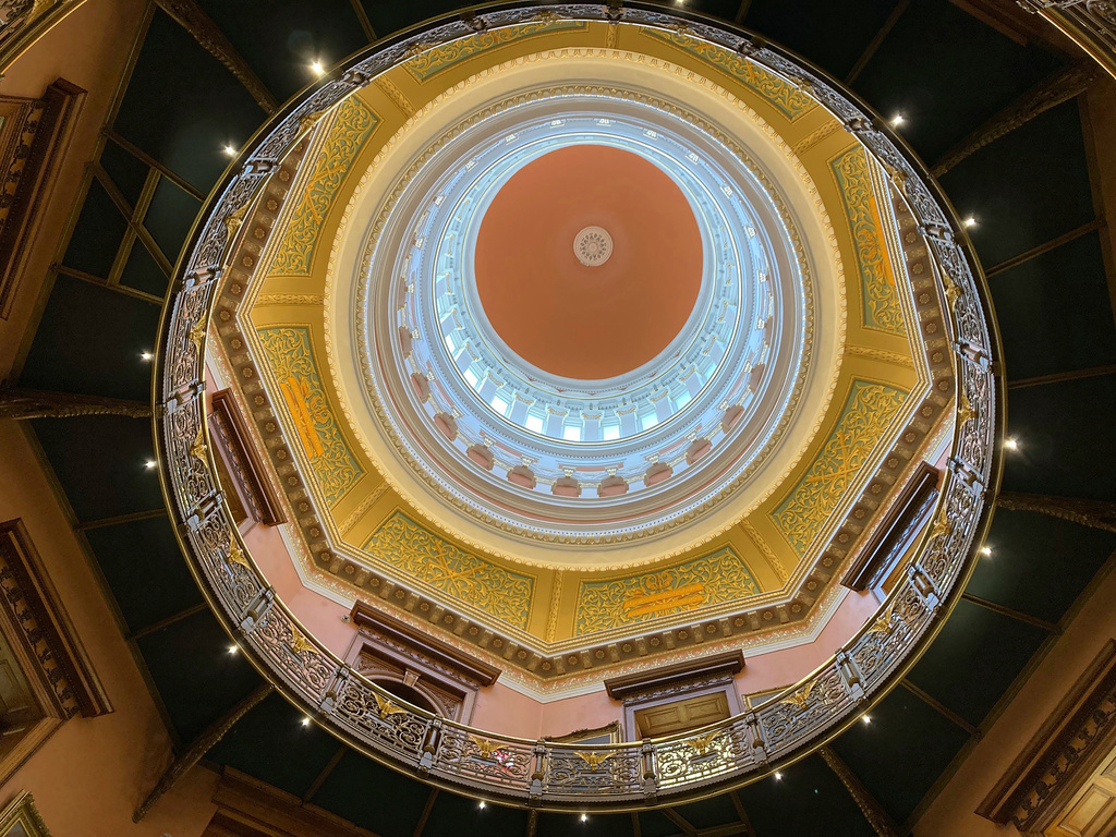 FILE - The rotunda at New Jersey's statehouse, March 22, 2023,, in Trenton, N.J. (AP Photo/Mike Catalini, File)