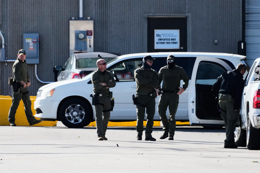 Federal Patrol agents stand outside an ICE processing facility in the Chicago suburb of Broadview, Ill., Tuesday, Oct. 21, 2025. (AP Photo/Nam Y. Huh) Federal Patrol agents stand outside an ICE processing facility in the Chicago suburb of Broadview, Ill., Tuesday, Oct. 21, 2025. (AP Photo/Nam Y. Huh)