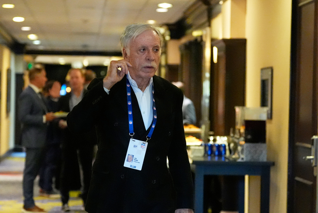 FILE - Los Angeles Rams owner Stan Kroenke arrives before an NFL football owners meeting on Aug. 26, 2026, in Atlanta. (AP Photo/Brynn Anderson, File)