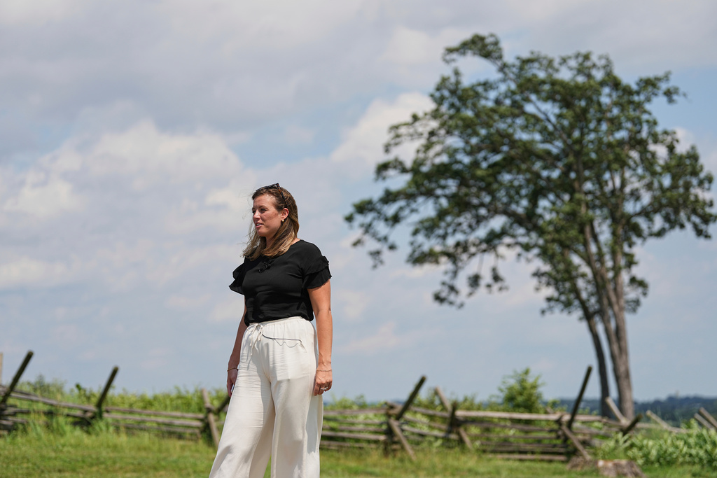 FILE - Shannon Keeler speaks during an interview with The Associated Press in Gettysburg, Pa., Thursday, July 17, 2025. (AP Photo/Matt Rourke, file)
