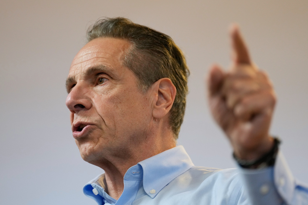 New York City mayoral candidate Andrew Cuomo speaks during a campaign event at a senior center in The Bronx borough of New York, Tuesday, Oct. 28, 2025. (AP Photo/Seth Wenig)