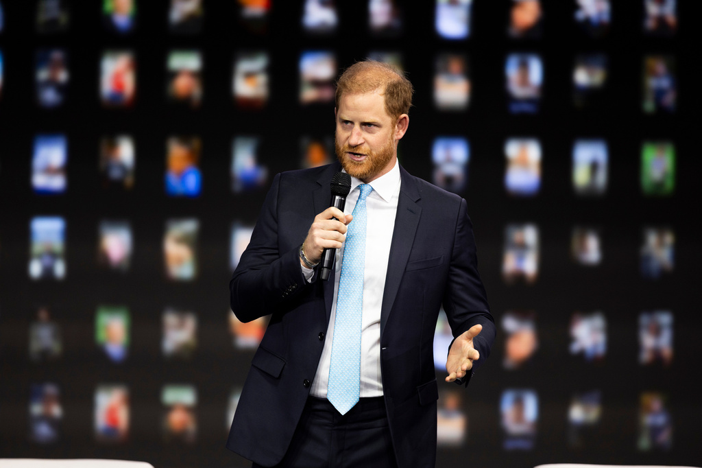 Prince Harry, Duke of Sussex talks on stage during the Clinton Global Initiative, Wednesday, Sept. 23, 2026, in New York. (AP Photo/Ishika Samant)
